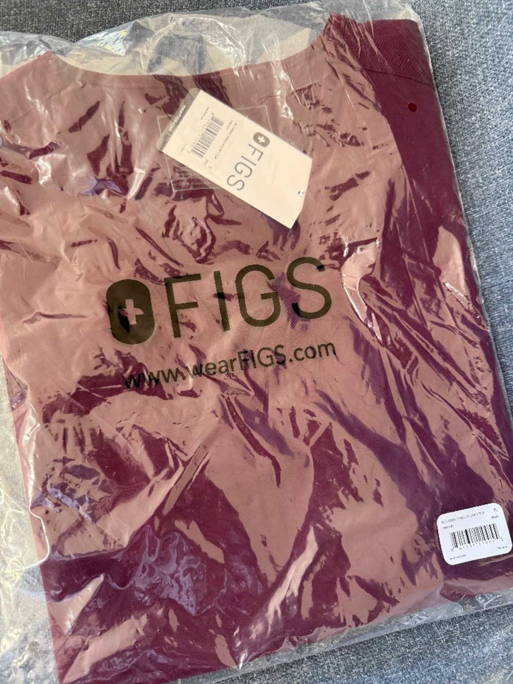 FIGS Technical Casma Three Pocket Scrub Top Burgundy Women's S Brand New NWT